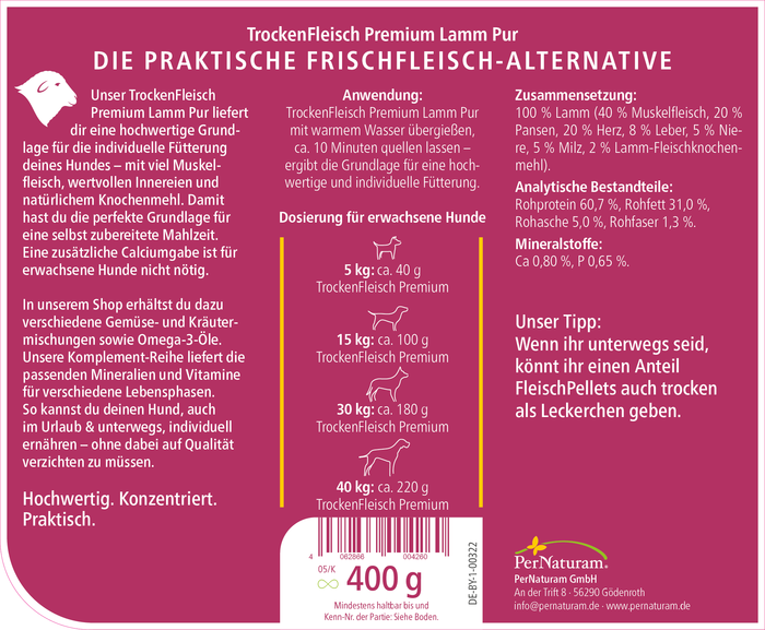 320532 PN H E TrockenFleisch Lamm 400 kg RS 170x140 mm 05 2026 Shop Ansicht